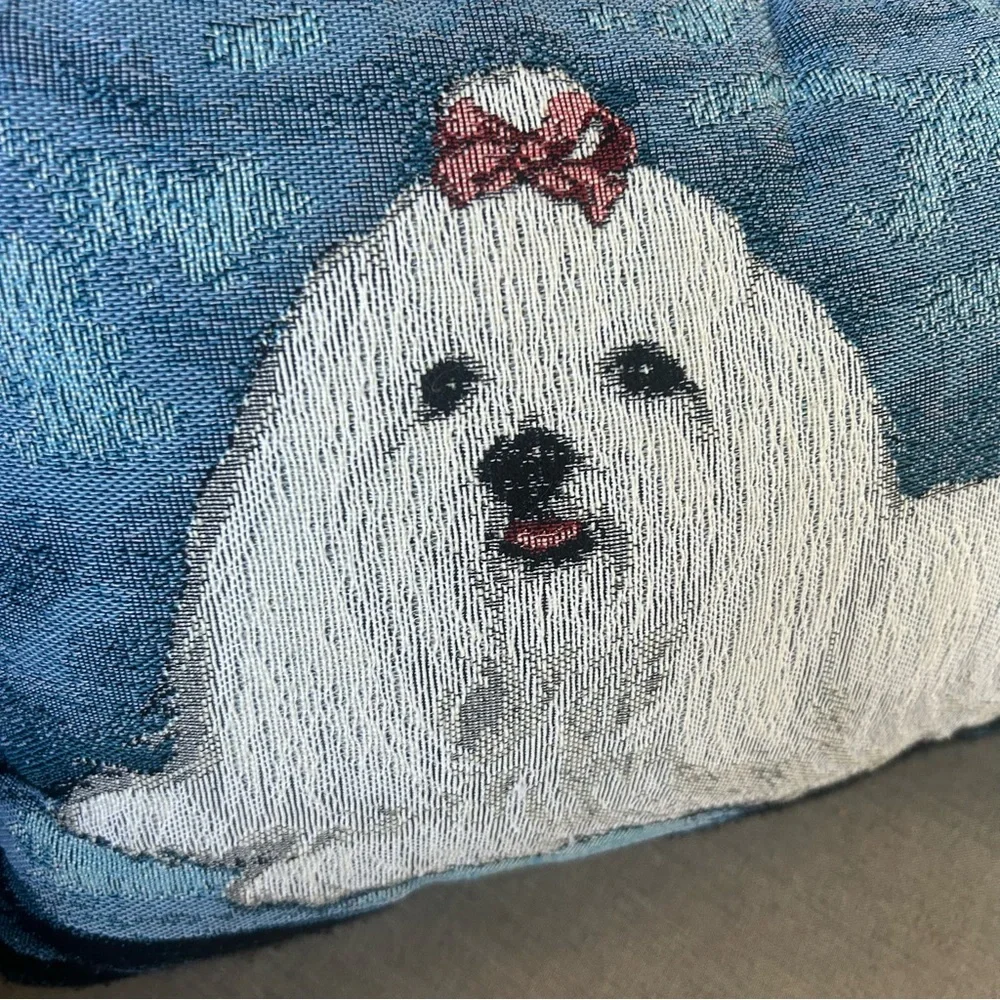 Tapestry Dog artwork rectangular pillow 16 x 11 dog show lhasa aspso print retro